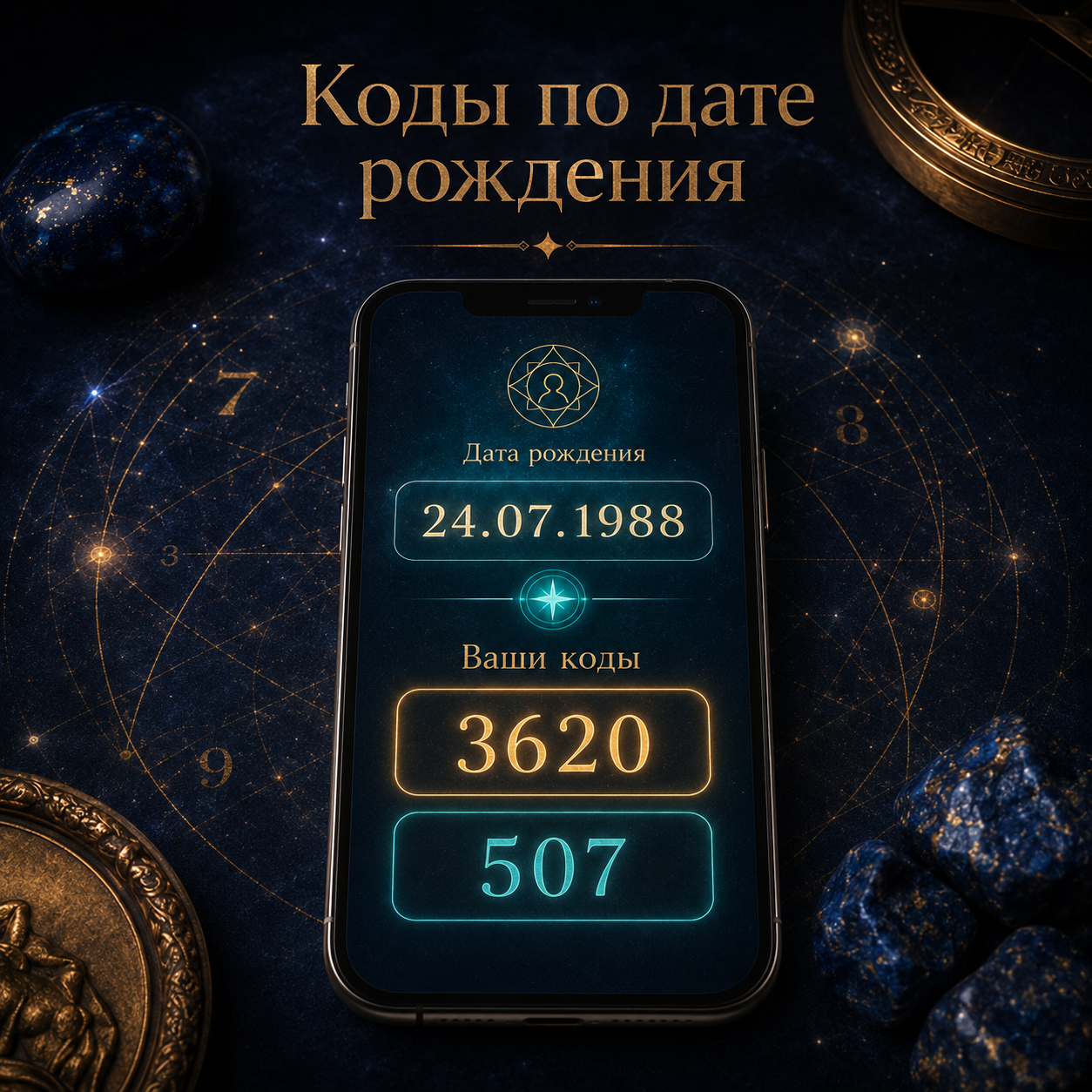 Расчет денежного кода и кода удачи